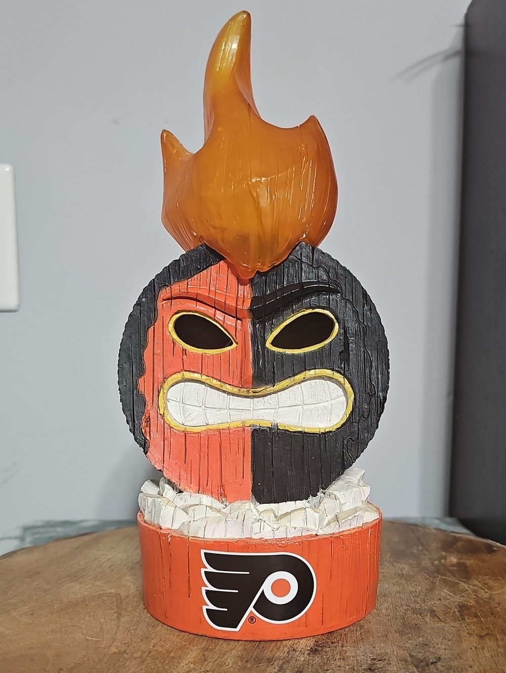 NHL Philadelphia Flyers Orange Black Tiki Flame Mascot Figurine